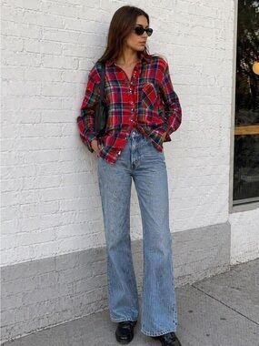Ralph Lauren Red Plaid Button-Up Shirt